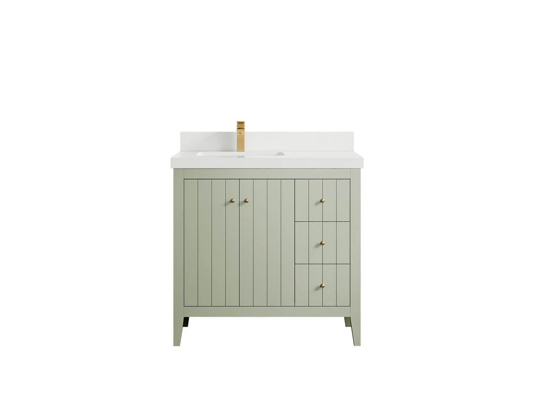 Atlanta 36 in. W x 22 in. D Left Offset Sink Bathroom Vanity - Willow Bath and Vanity