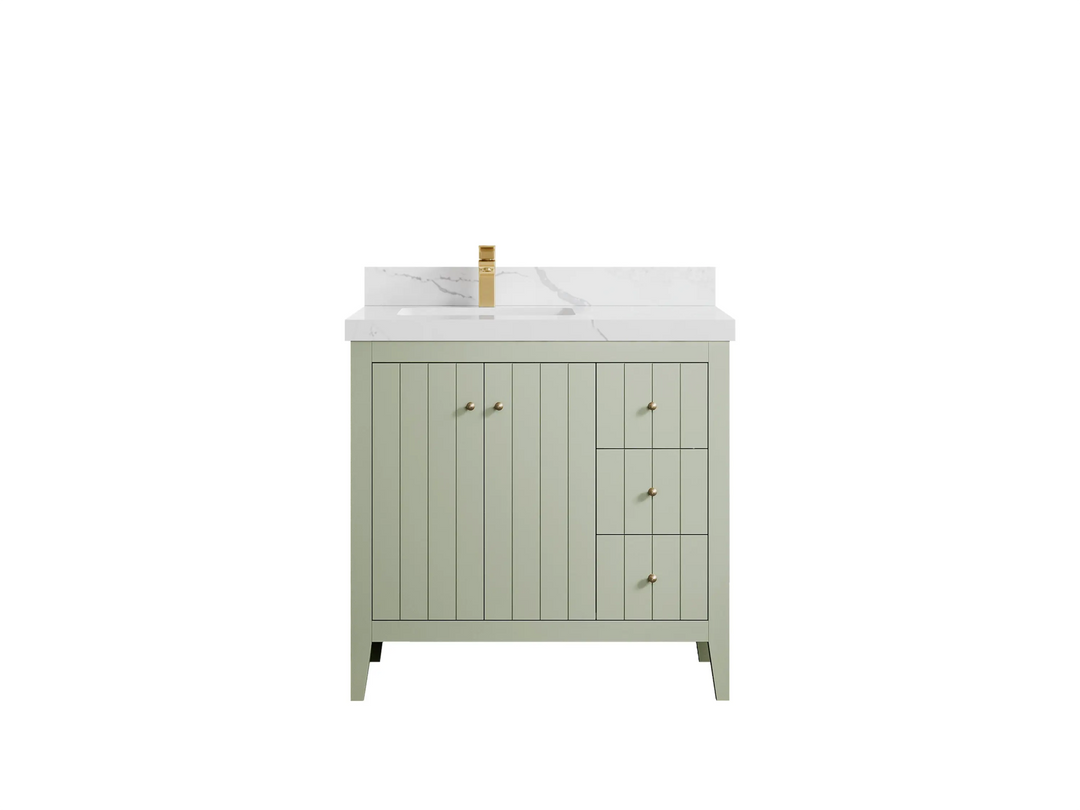 Atlanta 36 in. W x 22 in. D Left Offset Sink Bathroom Vanity - Willow Bath and Vanity