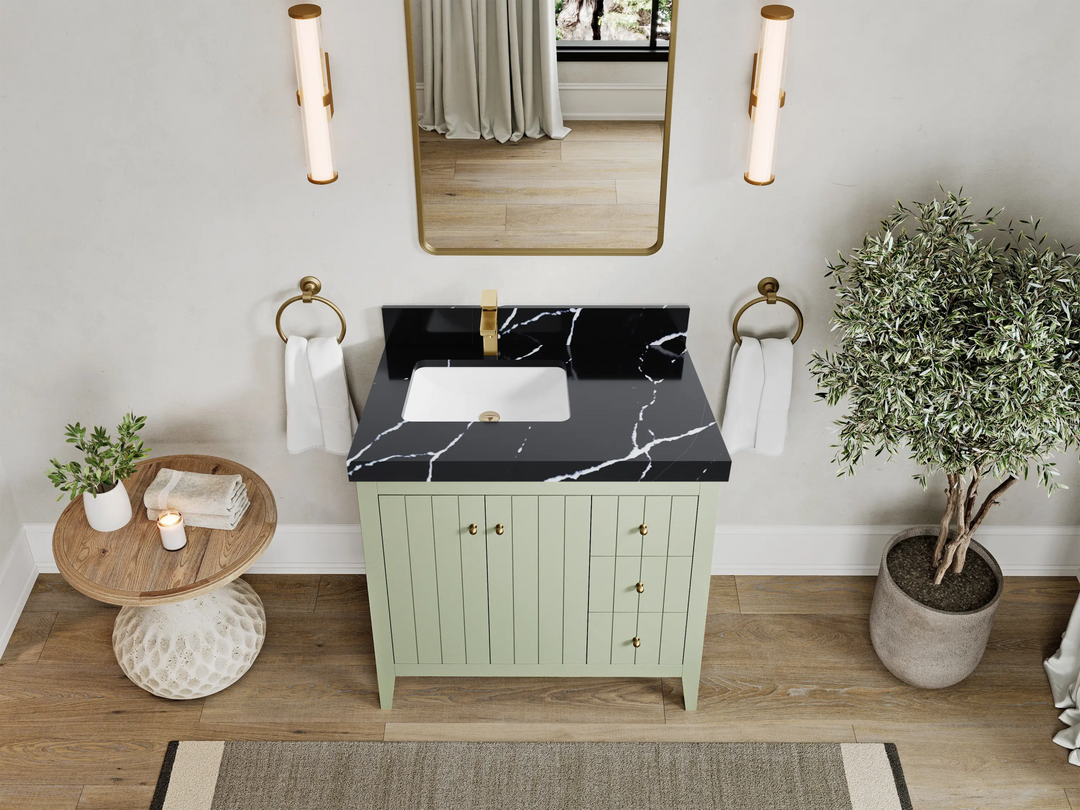 Atlanta 36 in. W x 22 in. D Left Offset Sink Bathroom Vanity - Willow Bath and Vanity