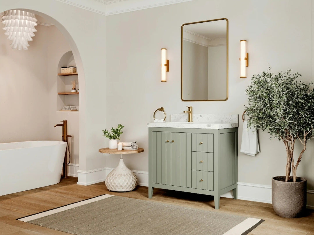 Atlanta 36 in. W x 22 in. D Left Offset Sink Bathroom Vanity - Willow Bath and Vanity