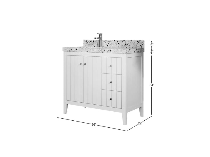 Atlanta 36 in. W x 22 in. D Left Offset Sink Bathroom Vanity - photo 5