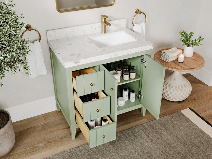 Atlanta 36 in. W x 22 in. D Right Offset Sink Bathroom Vanity - photo 3