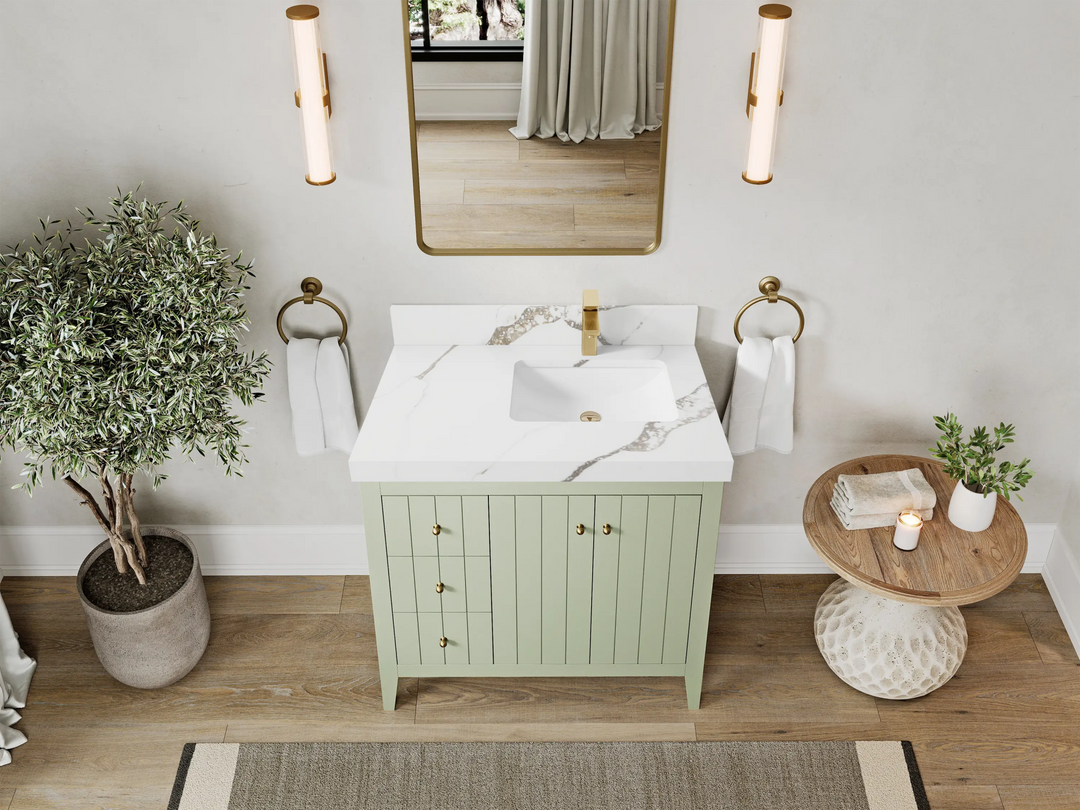 Atlanta 36 in. W x 22 in. D Right Offset Sink Bathroom Vanity - Willow Bath and Vanity