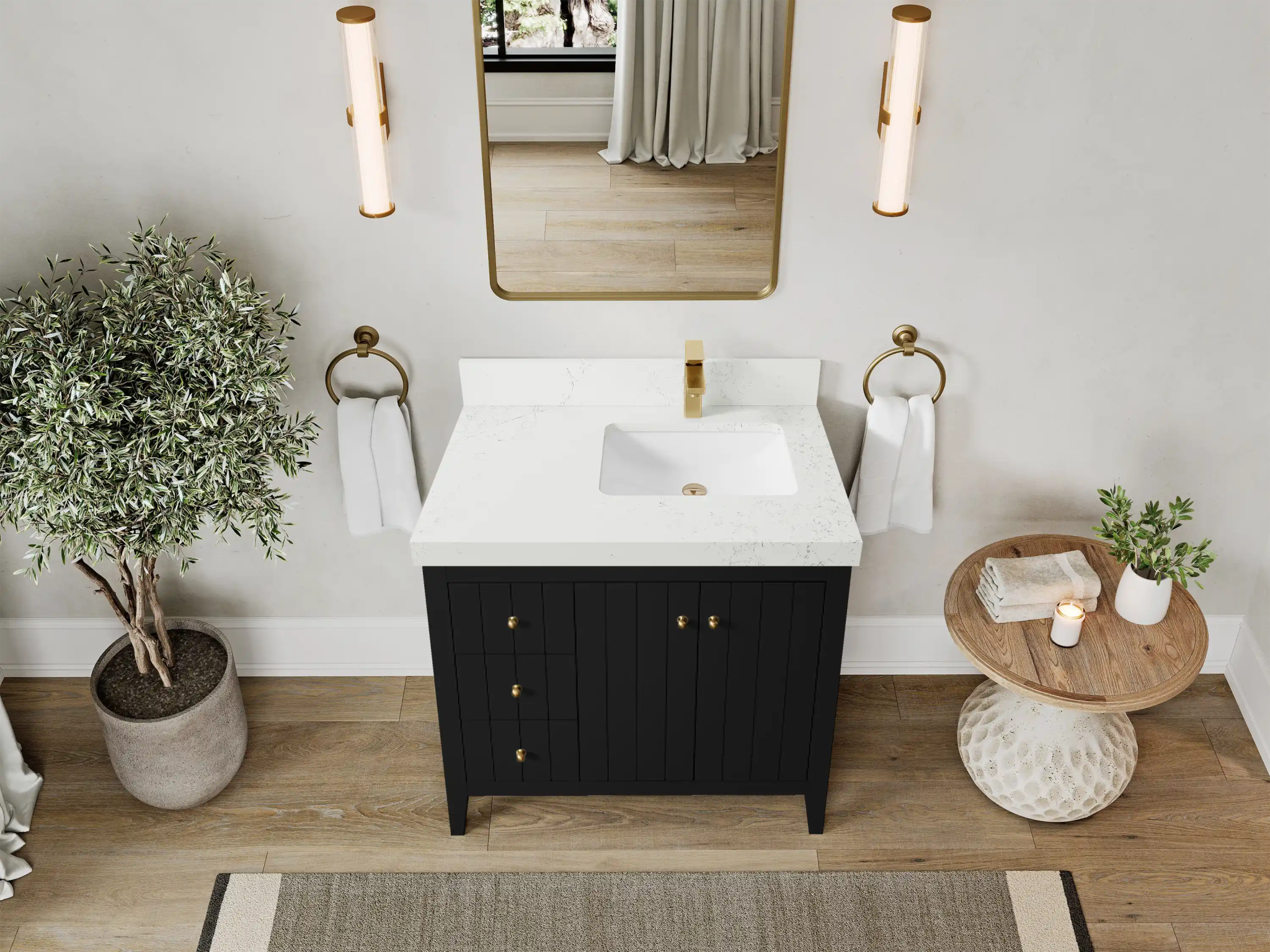 Atlanta 36 in. W x 22 in. D Right Offset Sink Bathroom Vanity - Willow Bath and Vanity
