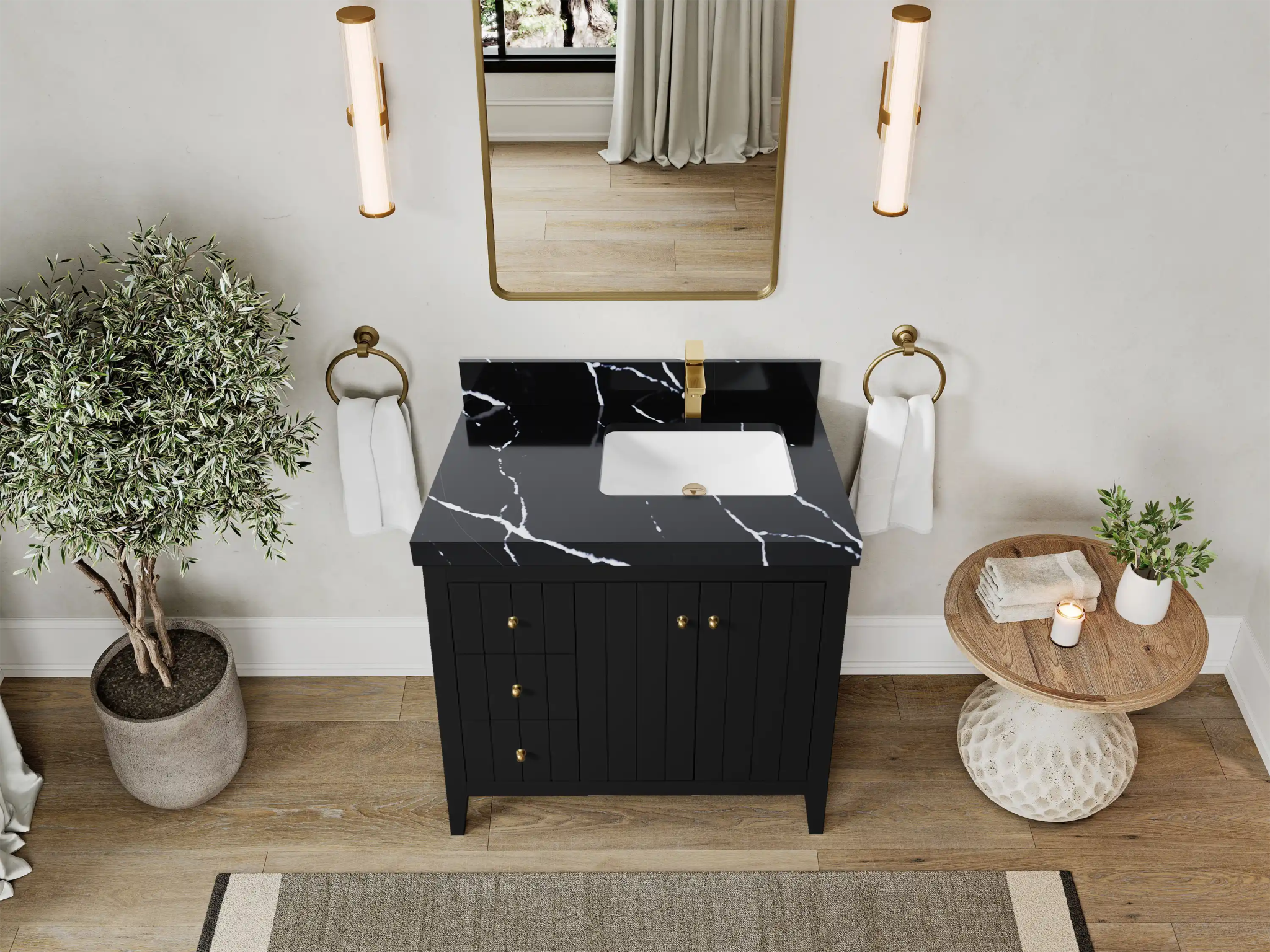 Atlanta 36 in. W x 22 in. D Right Offset Sink Bathroom Vanity - Willow Bath and Vanity