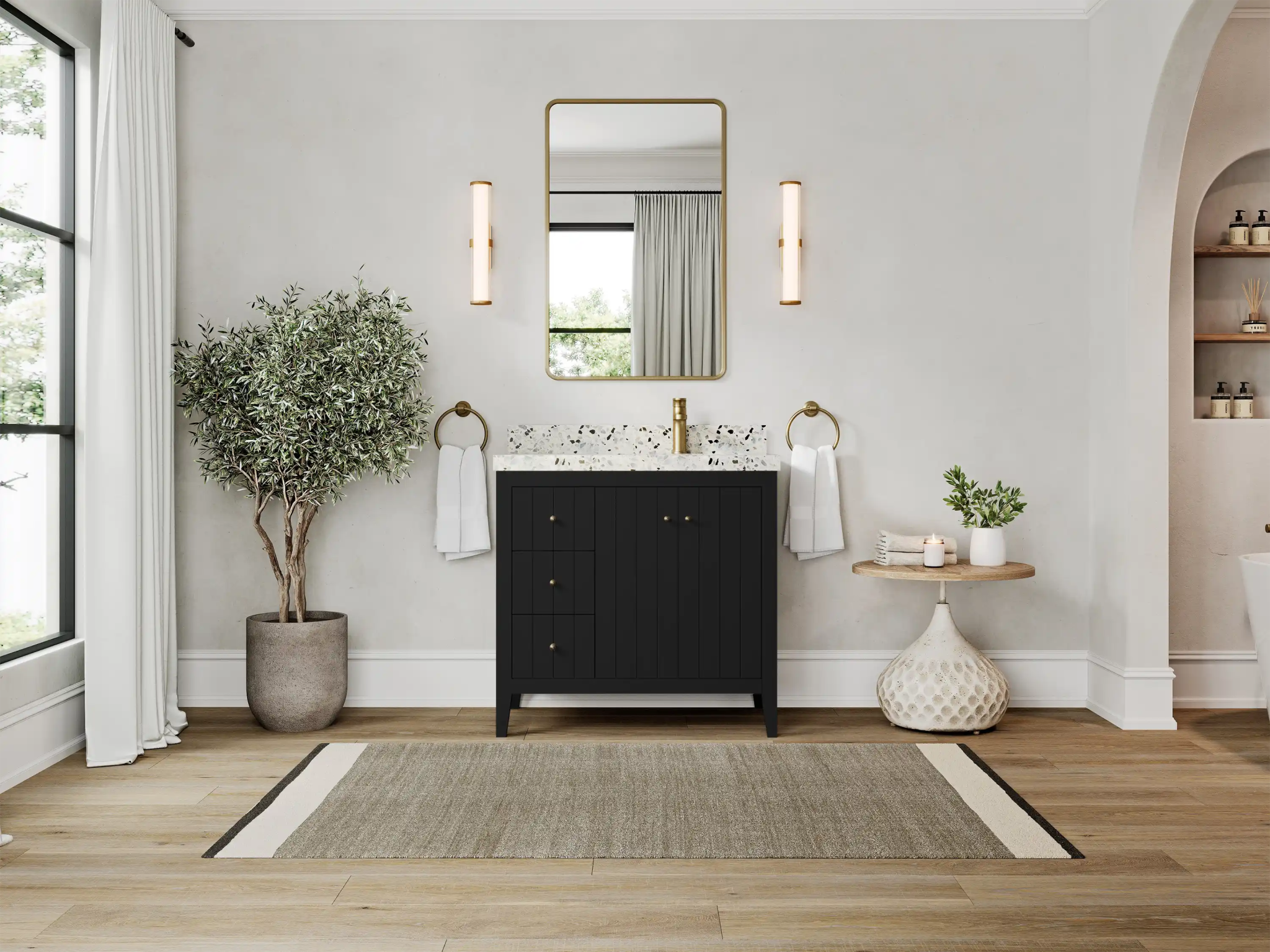 Atlanta 36 in. W x 22 in. D Right Offset Sink Bathroom Vanity - Willow Bath and Vanity
