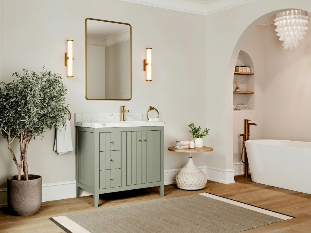 Atlanta 36 in. W x 22 in. D Right Offset Sink Bathroom Vanity - Willow Bath and Vanity