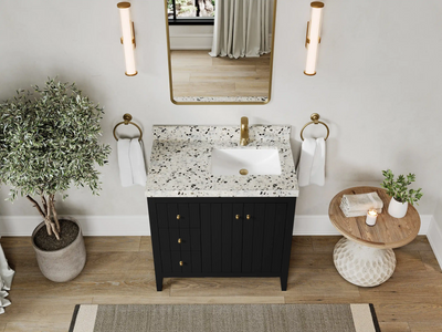 Atlanta 36 in. W x 22 in. D Right Offset Sink Bathroom Vanity - Willow Bath and Vanity