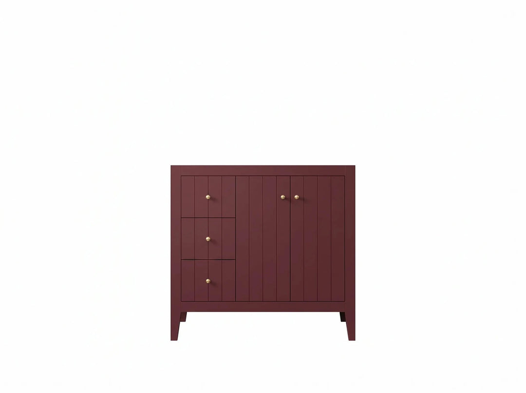 Atlanta 36 in. W x 22 in. D Right Offset Sink Bathroom Vanity | 
              
                Burgundy
                
                  
             - ATL-CAB-BGD-35R - photo №3