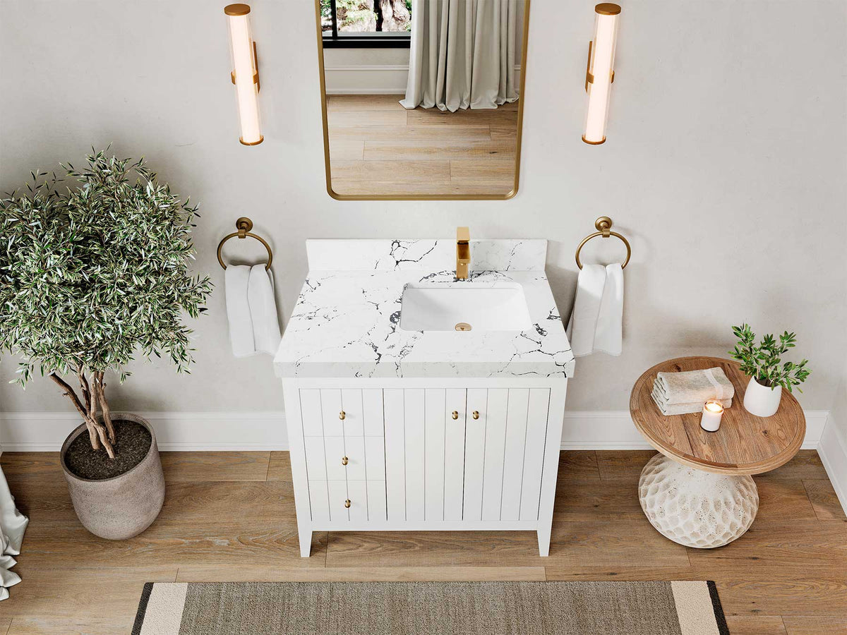 Atlanta 36 in. W x 22 in. D Right Offset Sink Bathroom Vanity - Willow Bath and Vanity
