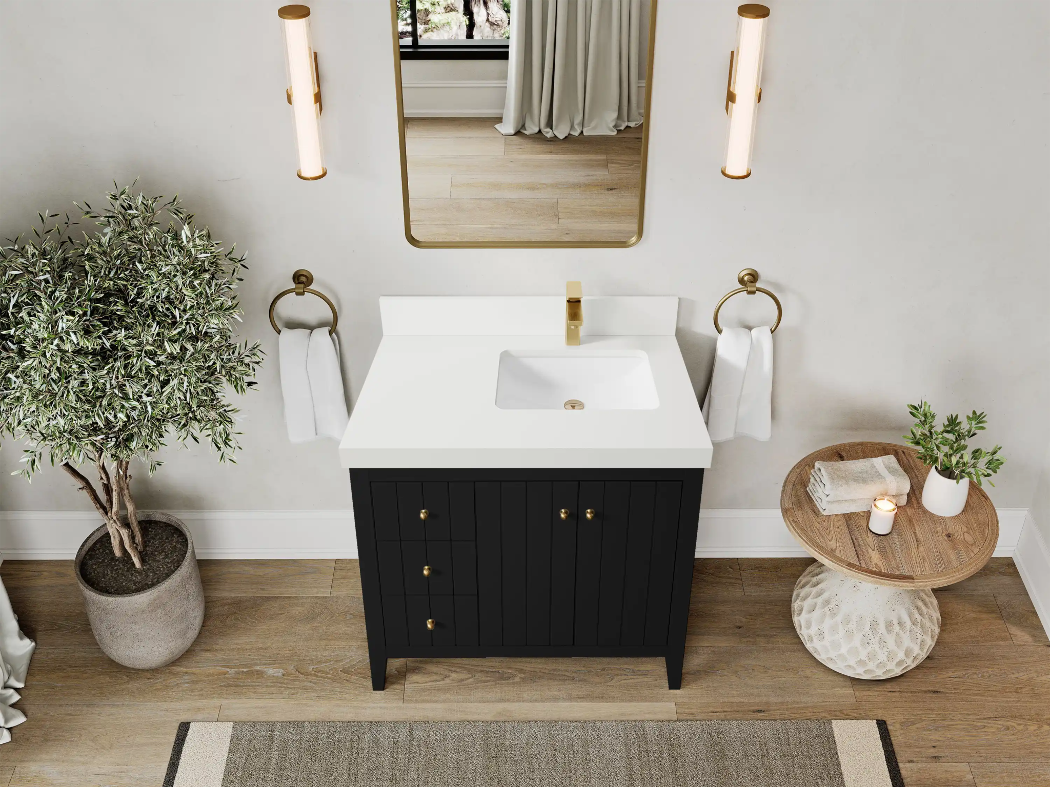 Atlanta 36 in. W x 22 in. D Right Offset Sink Bathroom Vanity - Willow Bath and Vanity
