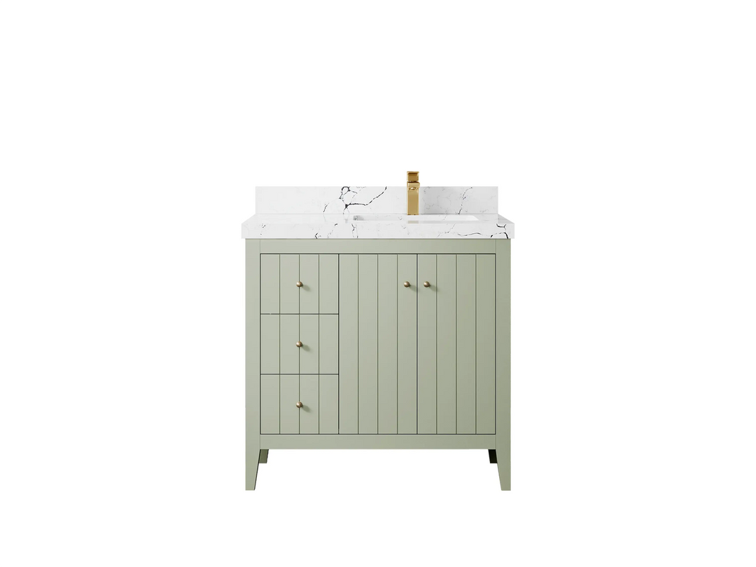 Atlanta 36 in. W x 22 in. D Right Offset Sink Bathroom Vanity - Willow Bath and Vanity