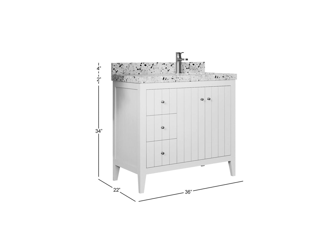 Atlanta 36 in. W x 22 in. D Right Offset Sink Bathroom Vanity - Willow Bath and Vanity