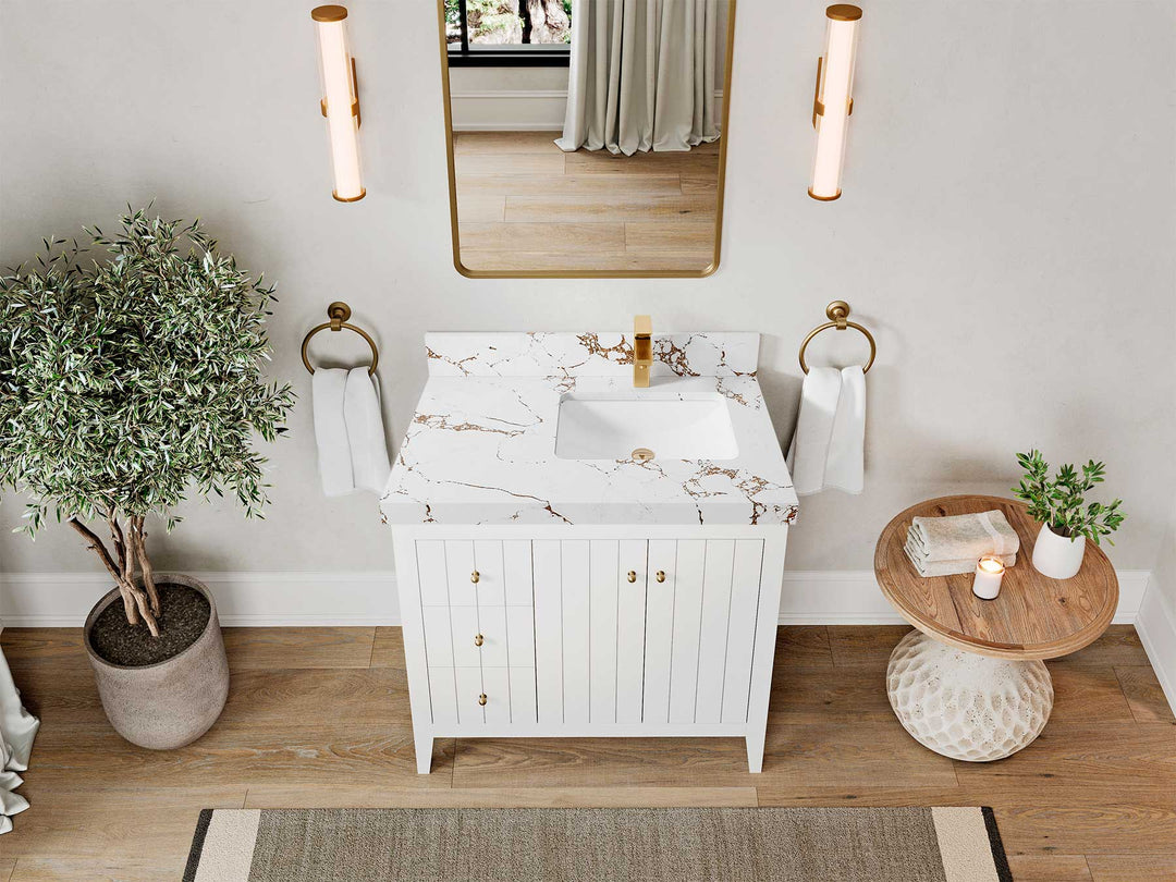 Atlanta 36 in. W x 22 in. D Right Offset Sink Bathroom Vanity - Willow Bath and Vanity