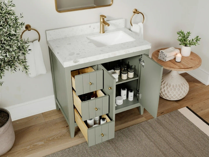 Atlanta 36 in. W x 22 in. D Right Offset Sink Bathroom Vanity - photo 3