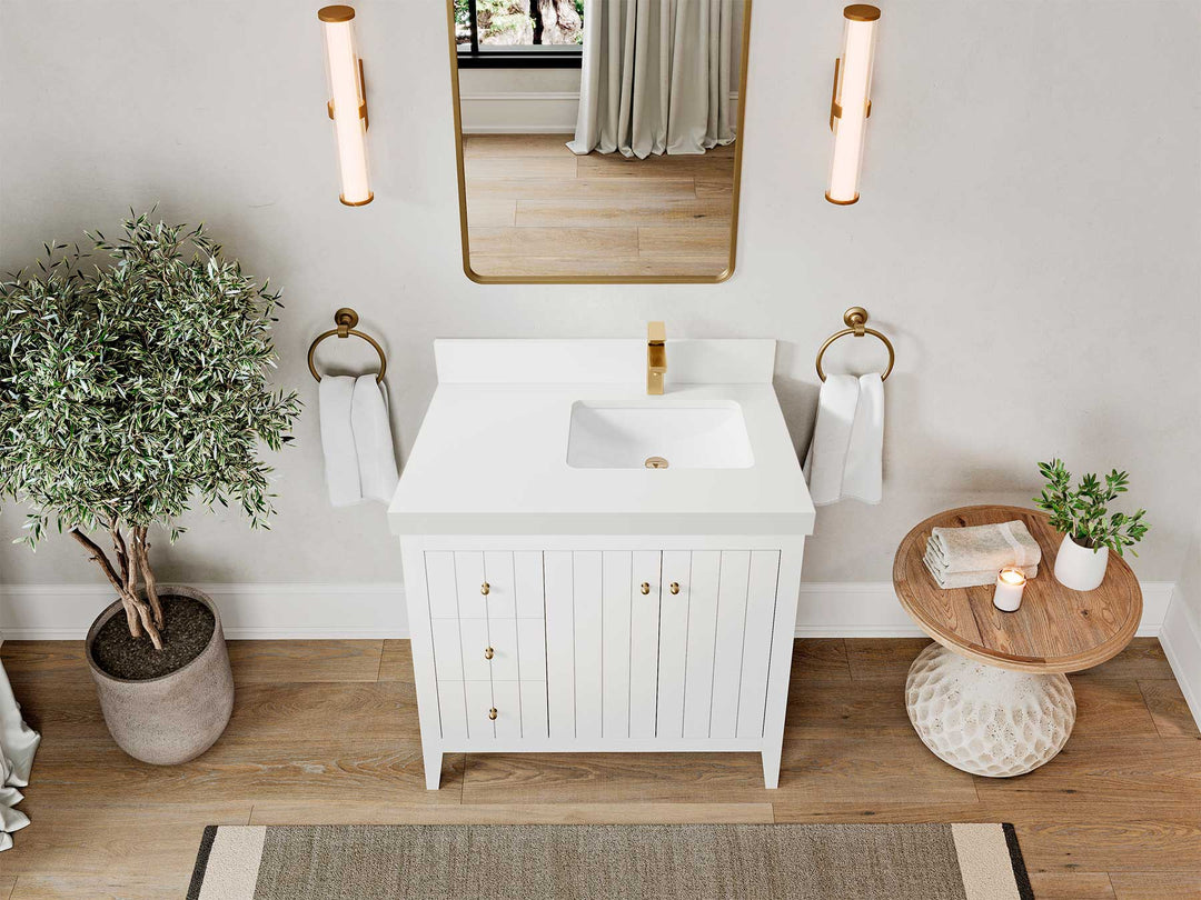 Atlanta 36 in. W x 22 in. D Right Offset Sink Bathroom Vanity - Willow Bath and Vanity