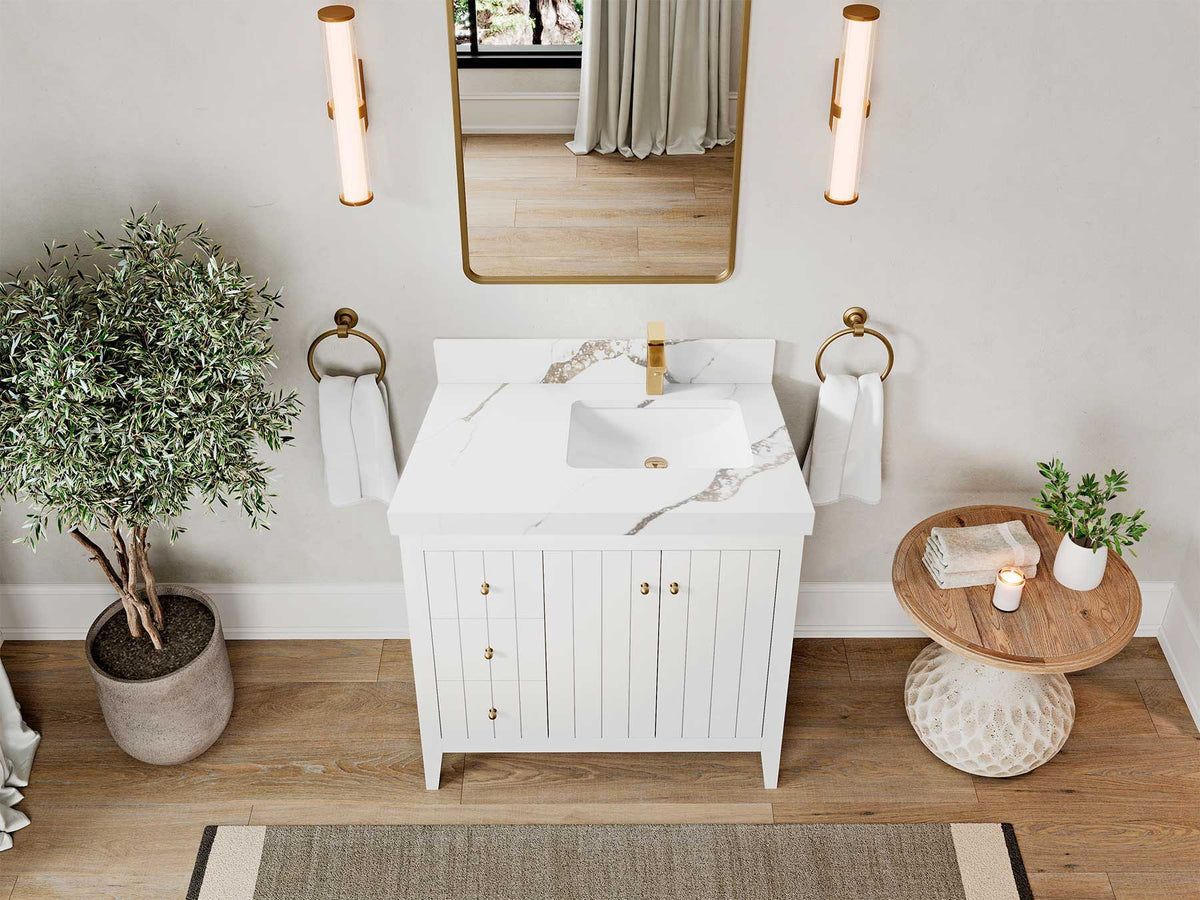 Atlanta 36 in. W x 22 in. D Right Offset Sink Bathroom Vanity - Willow Bath and Vanity
