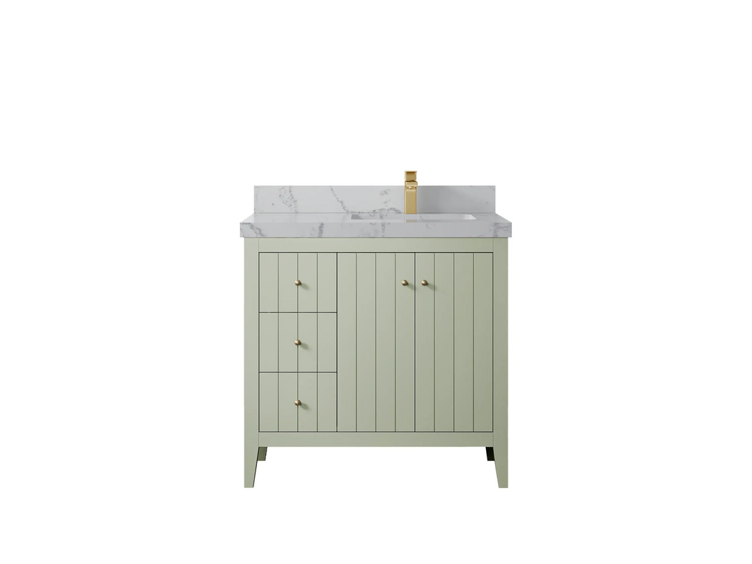 Atlanta 36 in. W x 22 in. D Right Offset Sink Bathroom Vanity - Willow Bath and Vanity