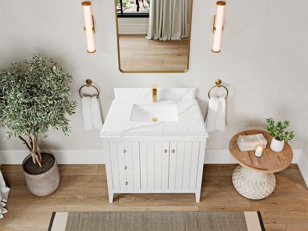 Atlanta 36 W x 22 D Center Sink Vanity for Elegant Bathrooms - Willow Bath and Vanity