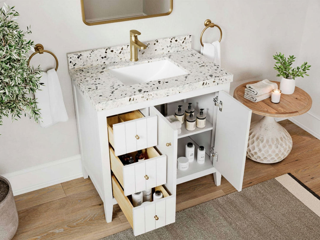 Atlanta 36 W x 22 D Center Sink Vanity for Elegant Bathrooms - Willow Bath and Vanity