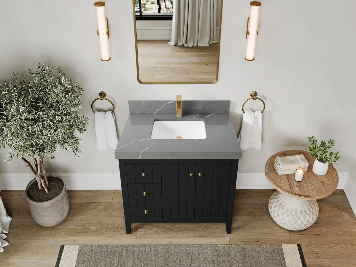 Atlanta 36 W x 22 D Center Sink Vanity for Elegant Bathrooms - Willow Bath and Vanity
