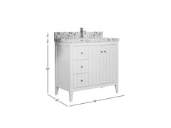 Atlanta 36 in. W x 22 in. D Center Sink Bathroom Vanity for Modern Elegant Bathrooms - photo 7
