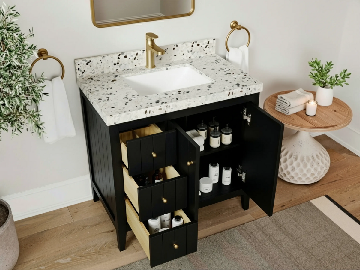 Atlanta 36 W x 22 D Center Sink Vanity for Elegant Bathrooms - Willow Bath and Vanity