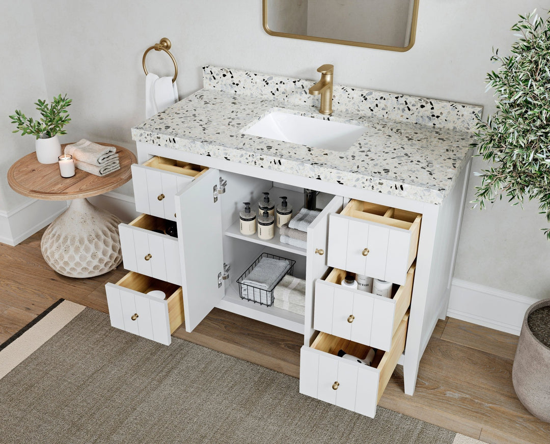 Atlanta 48 in. W x 22 in. D Single Sink Bathroom Vanity | 
              
                White
                
                  
             - ATL-CAB-WH-47S - photo №3