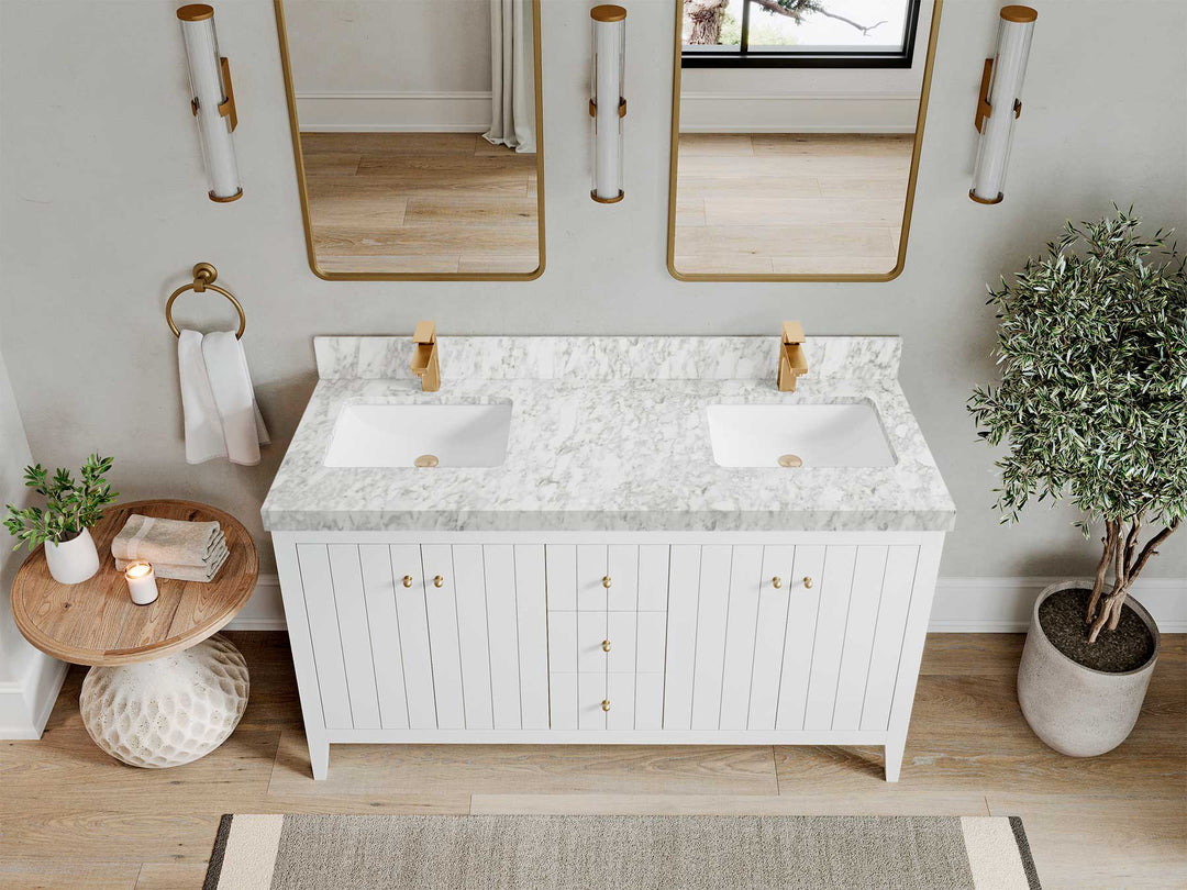 Atlanta 60 in. W x 22 in. D Double Sink Bathroom Vanity - Willow Bath and Vanity