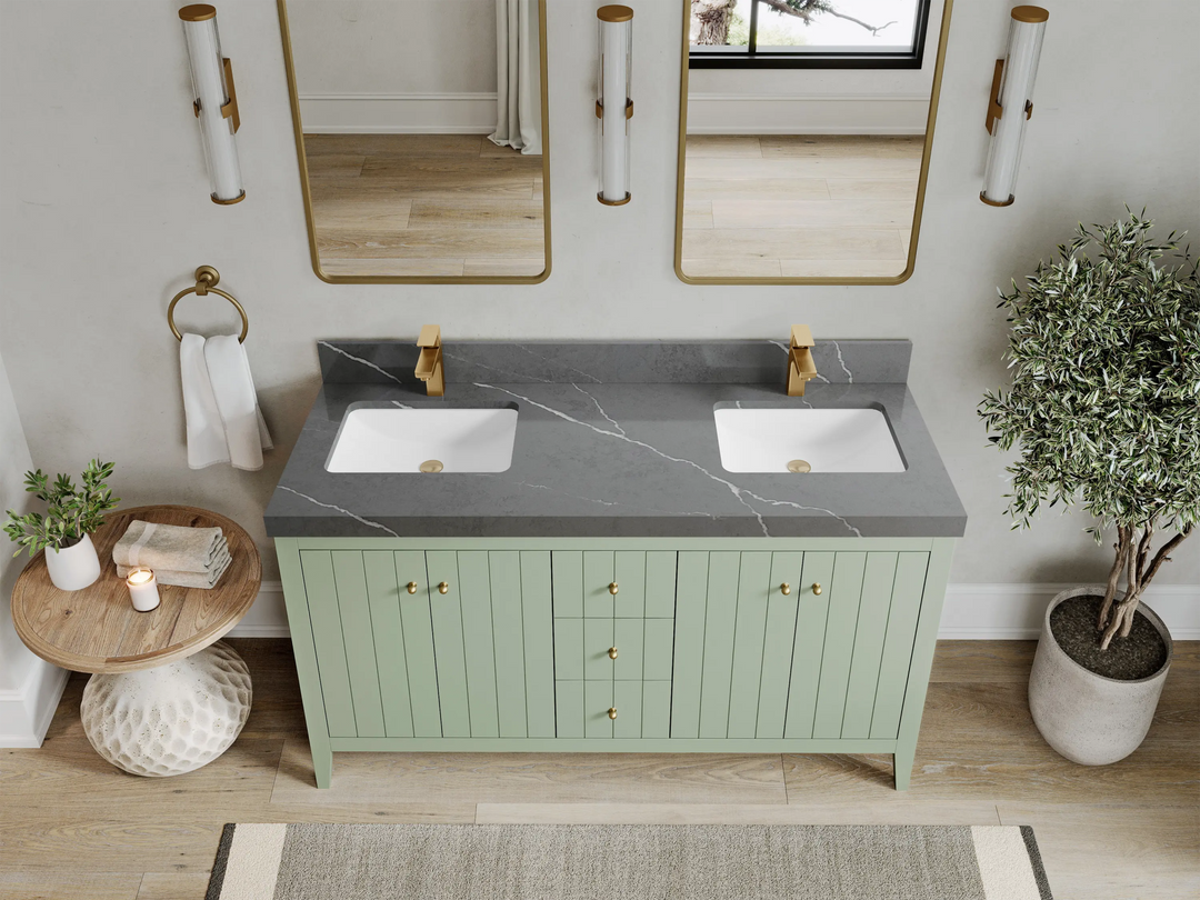 Atlanta 60 in. W x 22 in. D Double Sink Bathroom Vanity - Willow Bath and Vanity