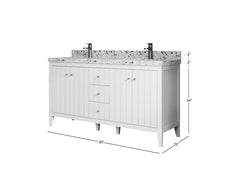 Atlanta 60 in. W x 22 in. D Double Sink Bathroom Vanity - photo 5