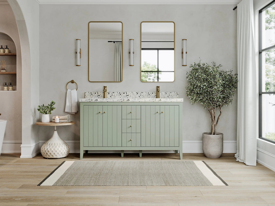 Atlanta 60 in. W x 22 in. D Double Sink Bathroom Vanity - Willow Bath and Vanity
