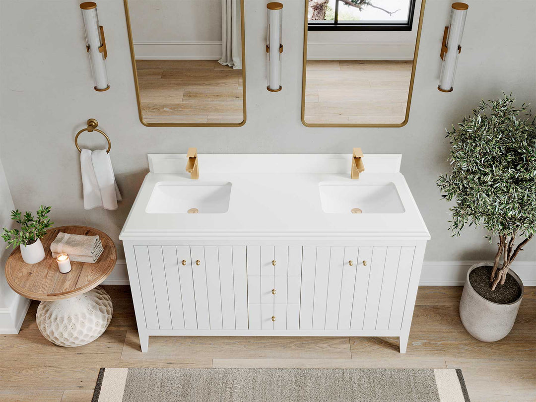 Atlanta 60 in. W x 22 in. D Double Sink Bathroom Vanity - Willow Bath and Vanity
