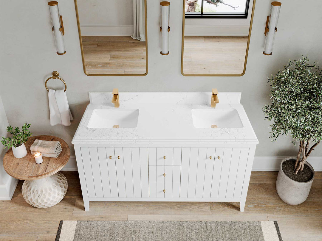 Atlanta 60 in. W x 22 in. D Double Sink Bathroom Vanity - Willow Bath and Vanity
