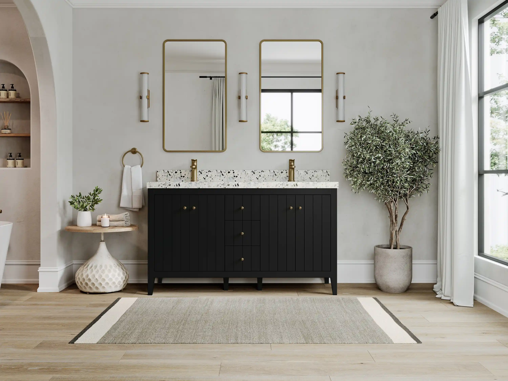 Atlanta 60 in. W x 22 in. D Double Sink Bathroom Vanity - Willow Bath and Vanity