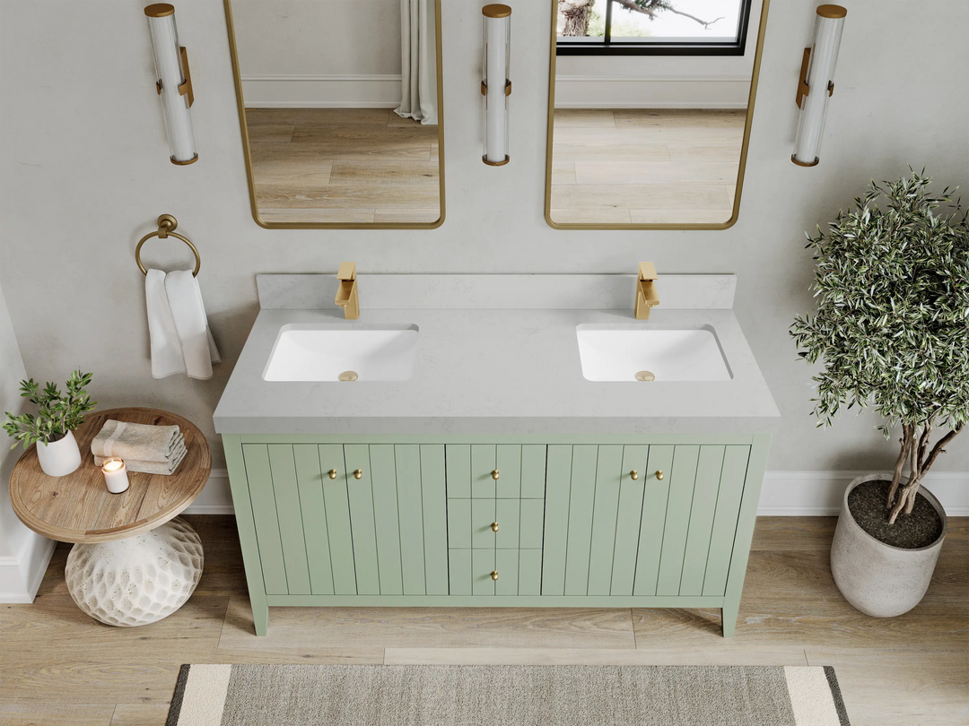 Atlanta 60 in. W x 22 in. D Double Sink Bathroom Vanity - Willow Bath and Vanity