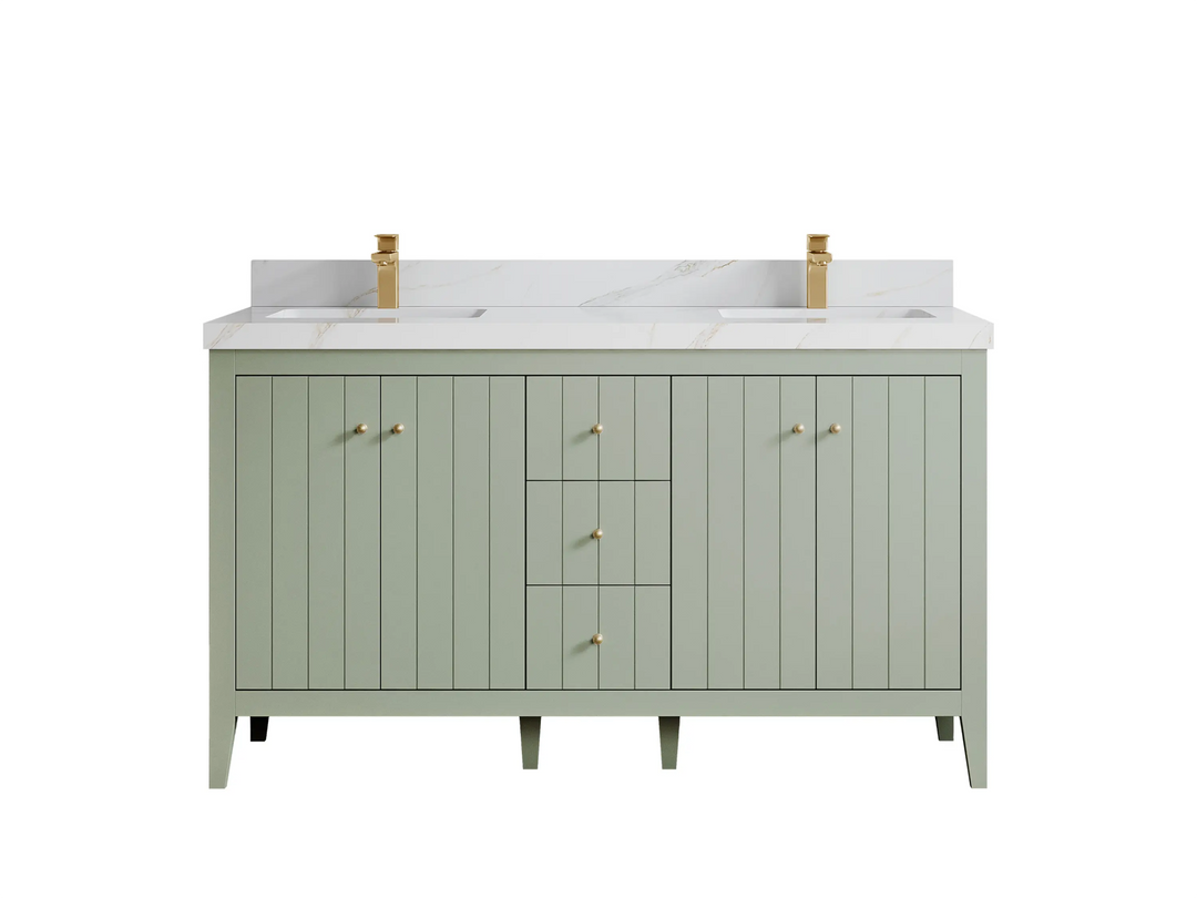 Atlanta 60 in. W x 22 in. D Double Sink Bathroom Vanity - Willow Bath and Vanity