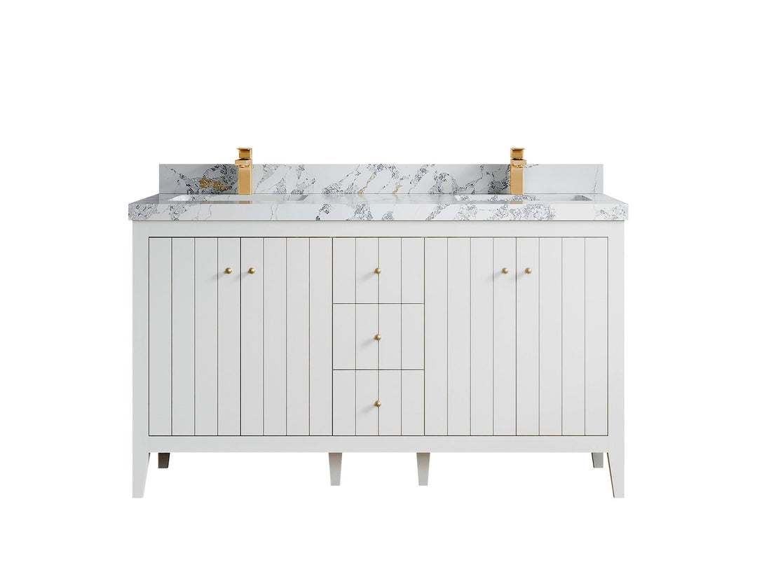 Atlanta 60 in. W x 22 in. D Double Sink Bathroom Vanity - Willow Bath and Vanity