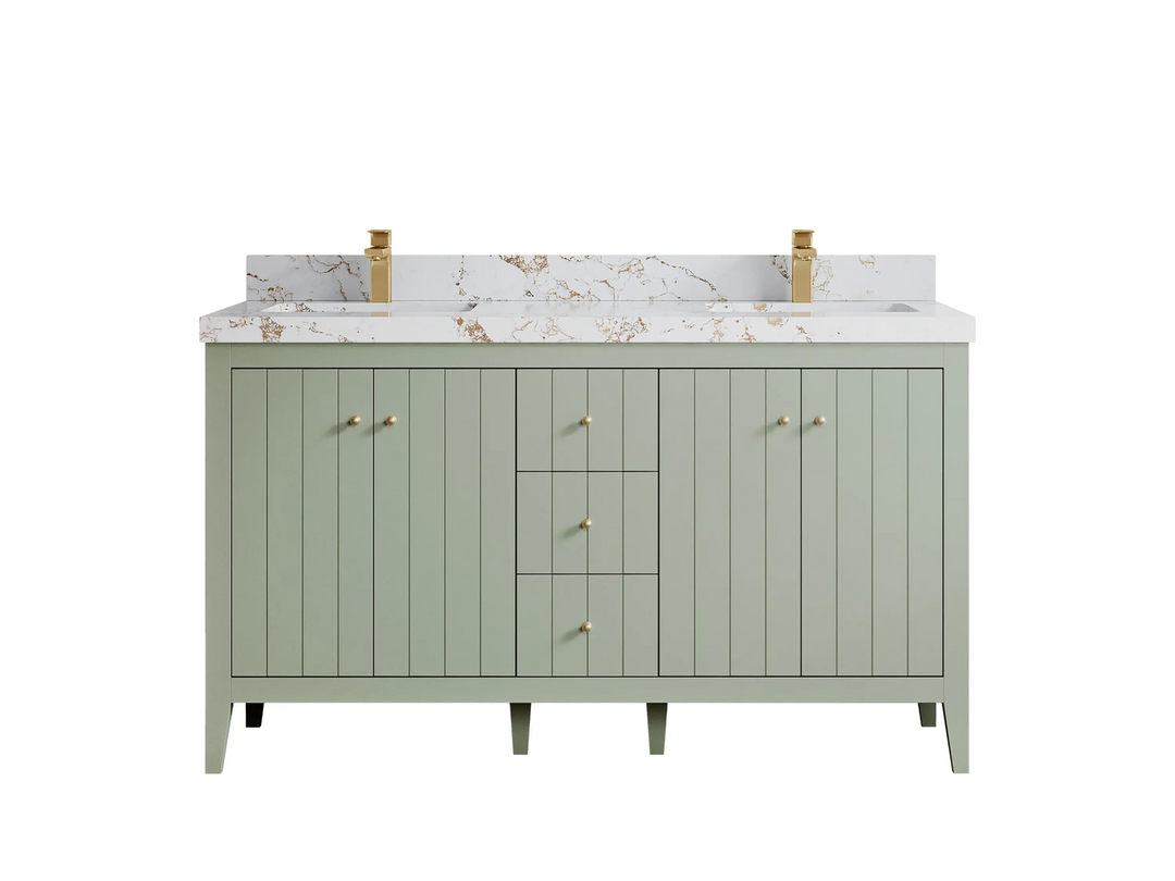 Atlanta 60 in. W x 22 in. D Double Sink Bathroom Vanity - Willow Bath and Vanity