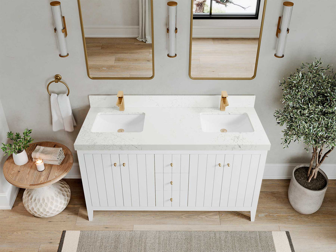 Atlanta 60 in. W x 22 in. D Double Sink Bathroom Vanity - Willow Bath and Vanity