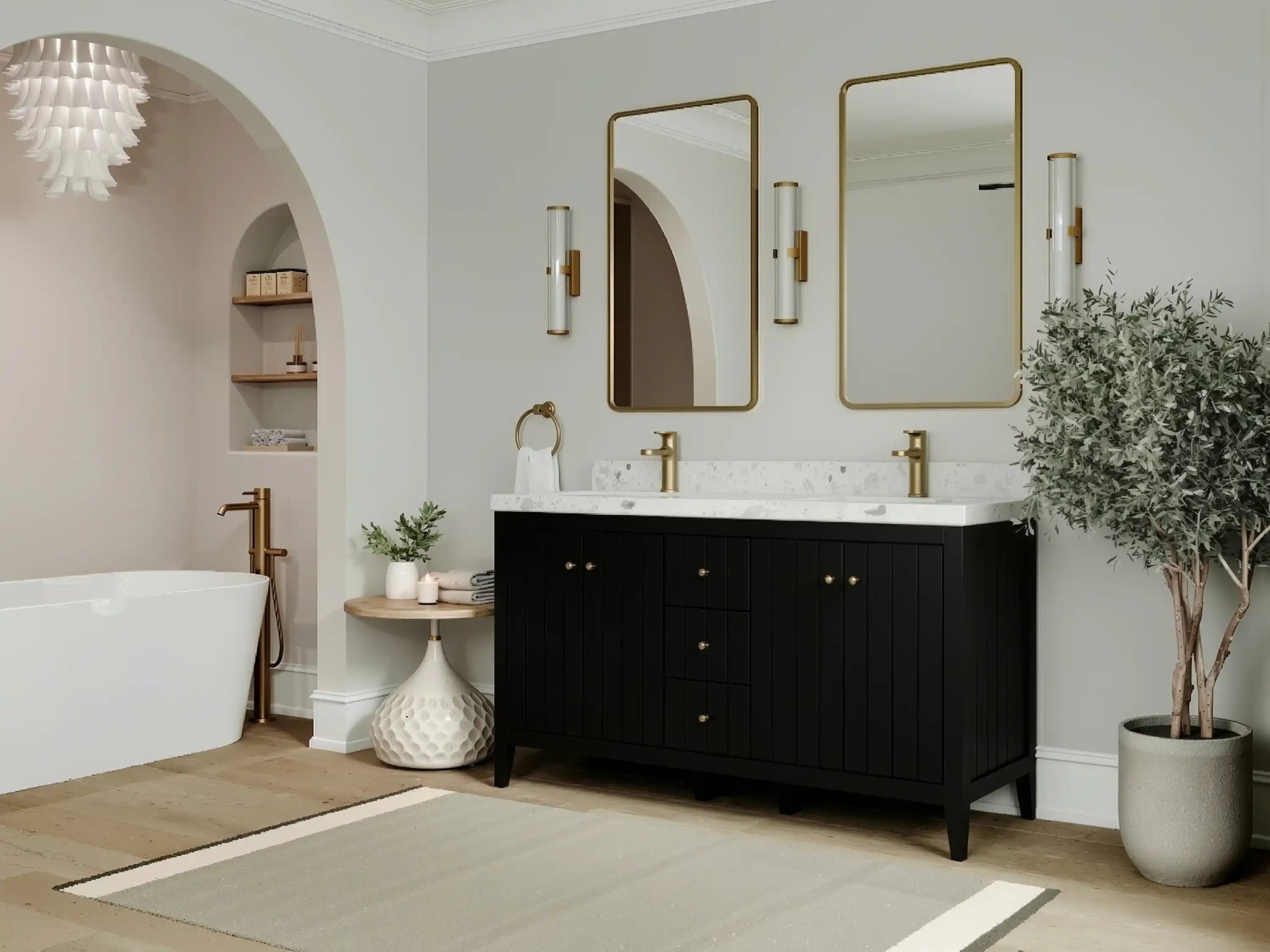 Atlanta 60 in. W x 22 in. D Double Sink Bathroom Vanity - Willow Bath and Vanity