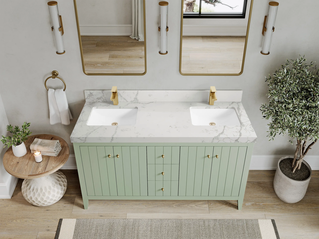Atlanta 60 in. W x 22 in. D Double Sink Bathroom Vanity - Willow Bath and Vanity