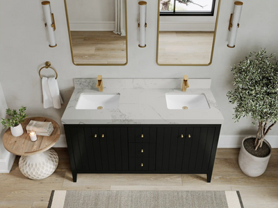 Atlanta 60 in. W x 22 in. D Double Sink Bathroom Vanity - Willow Bath and Vanity