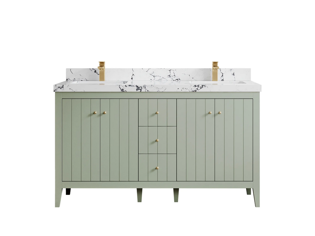 Atlanta 60 in. W x 22 in. D Double Sink Bathroom Vanity - Willow Bath and Vanity