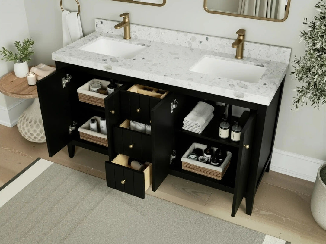 Atlanta 60 in. W x 22 in. D Double Sink Bathroom Vanity - Willow Bath and Vanity