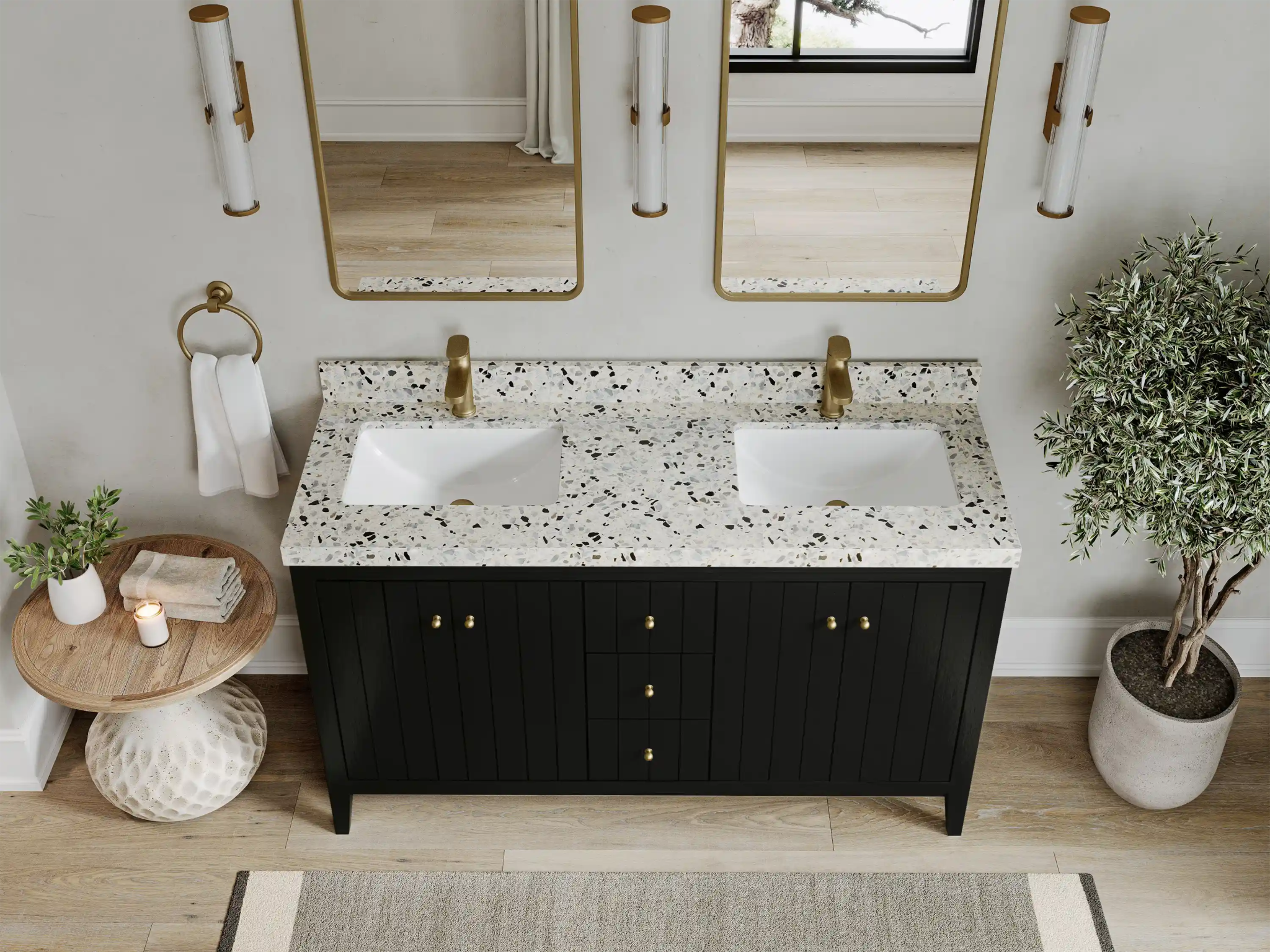 Atlanta 60 in. W x 22 in. D Double Sink Bathroom Vanity - Willow Bath and Vanity
