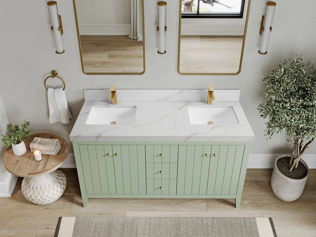 Atlanta 60 in. W x 22 in. D Double Sink Bathroom Vanity - Willow Bath and Vanity