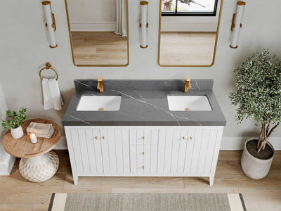 Atlanta 60 in. W x 22 in. D Double Sink Bathroom Vanity - Willow Bath and Vanity