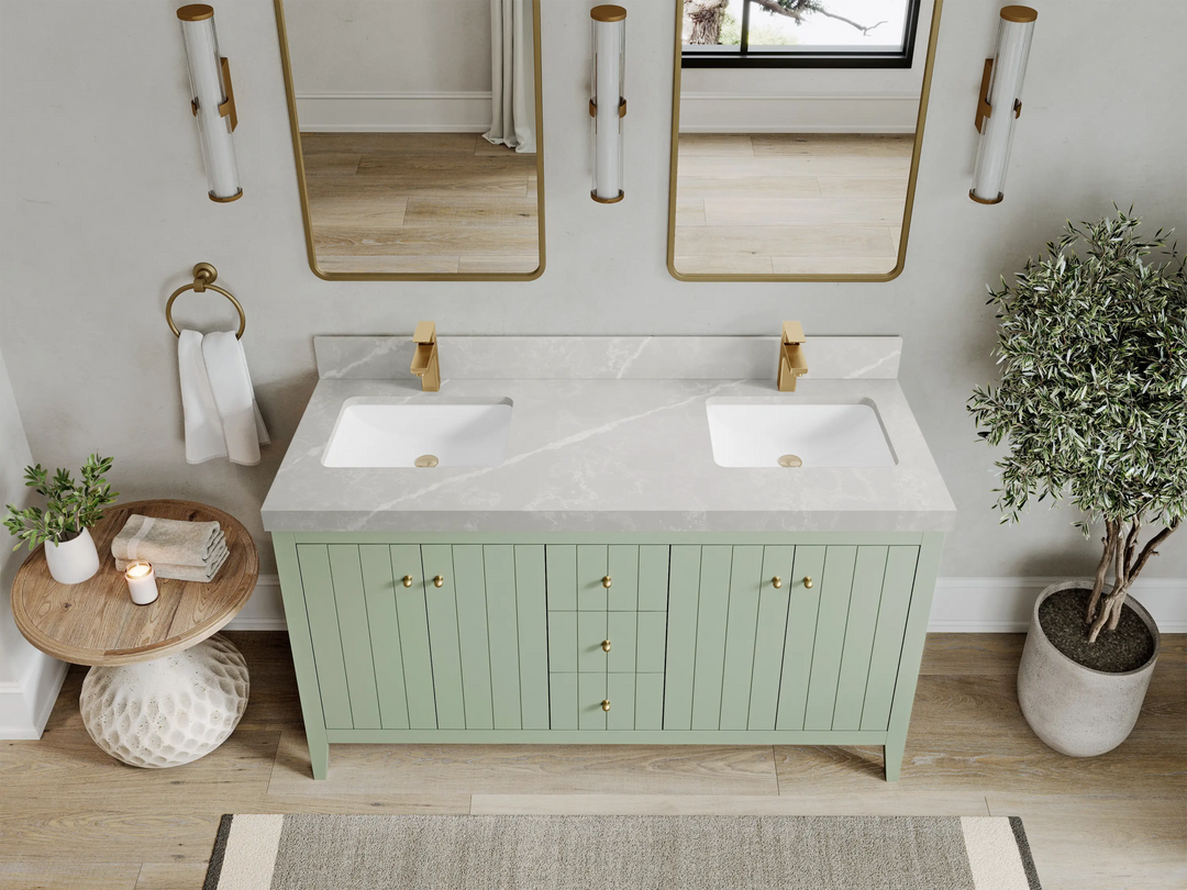 Atlanta 60 in. W x 22 in. D Double Sink Bathroom Vanity - Willow Bath and Vanity