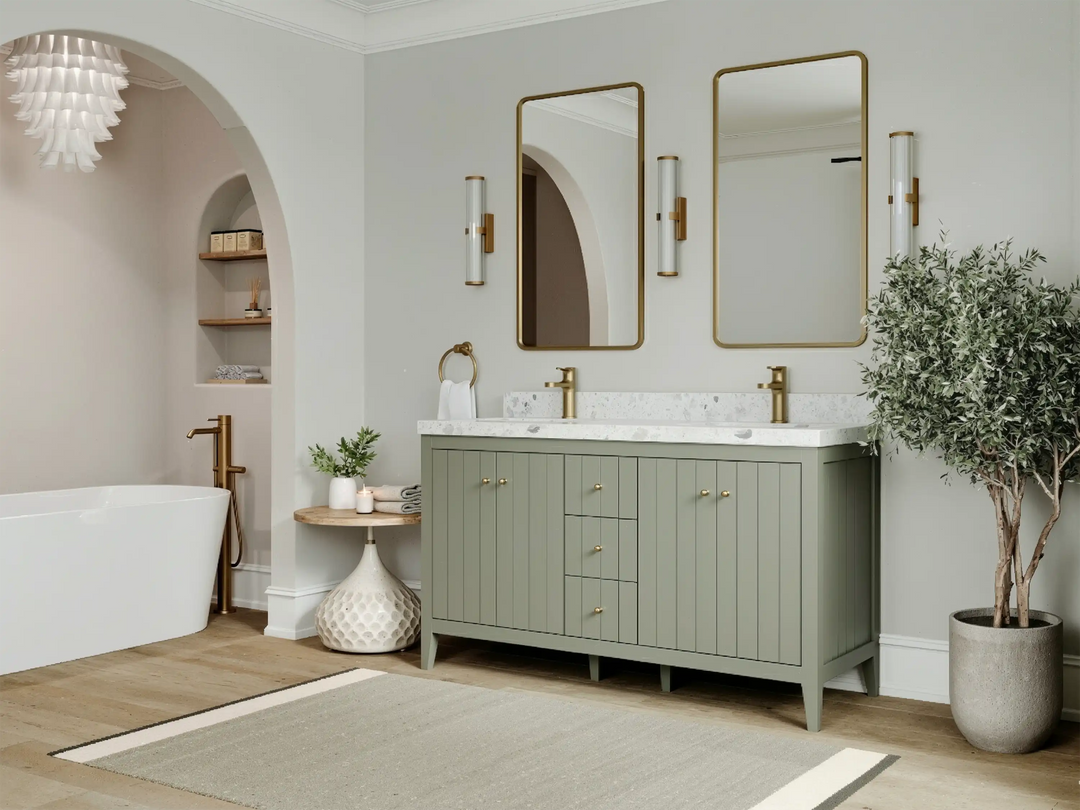 Atlanta 60 in. W x 22 in. D Double Sink Bathroom Vanity - Willow Bath and Vanity